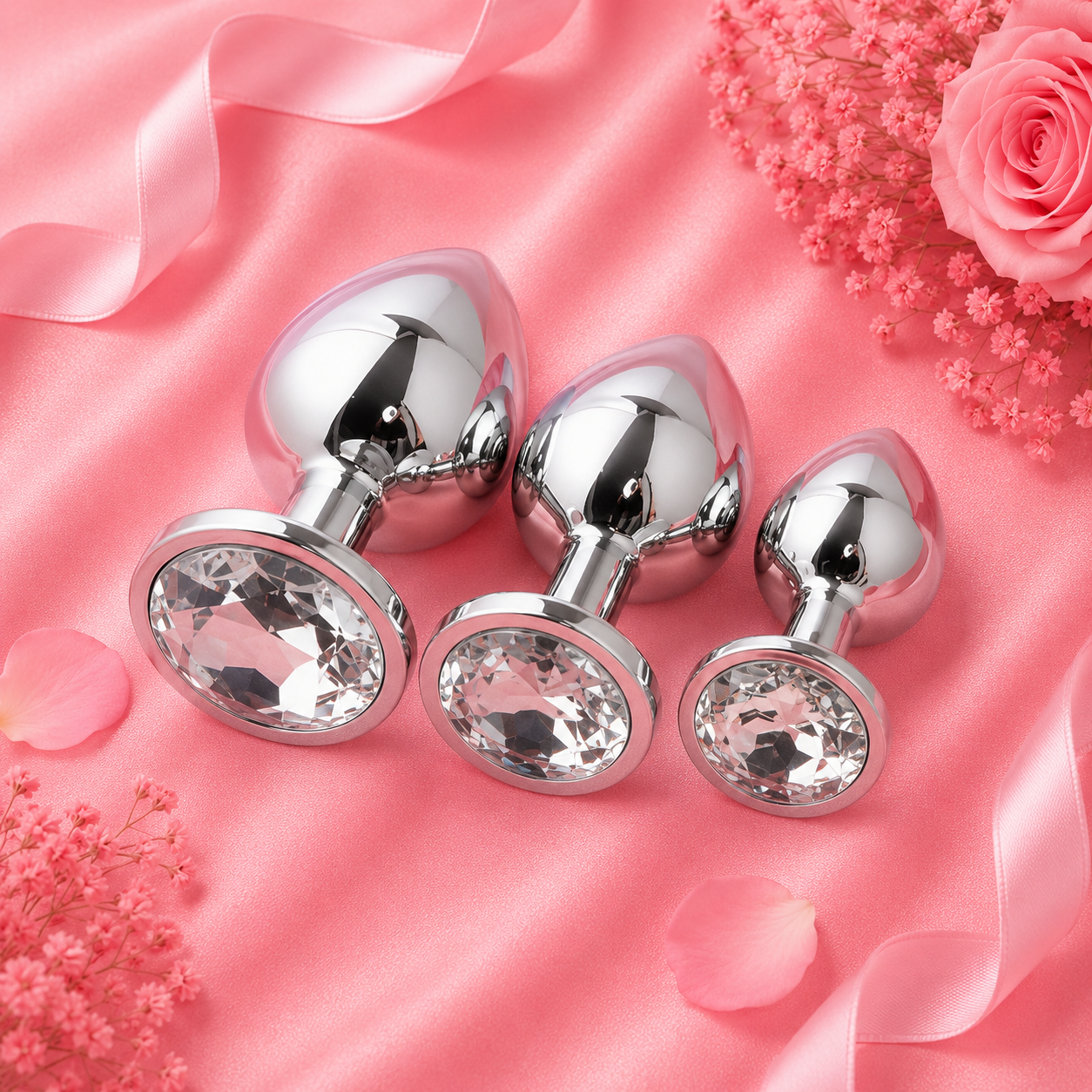 Plug stainless steel set of 3 sizes small, medium, large