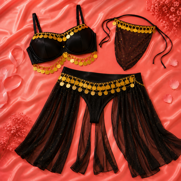 3 Piece Lingerie Babydoll Set