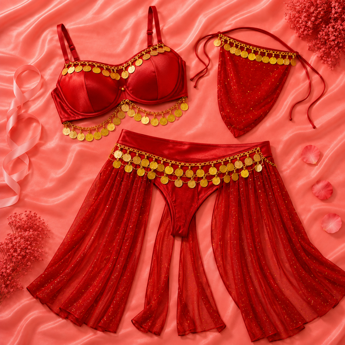 3 Piece Lingerie Babydoll Set