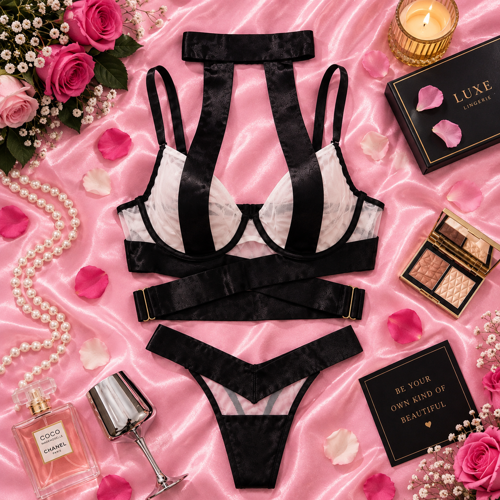 Black Cut-Out Halter Neck Babydoll