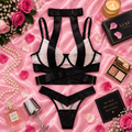 Black Cut-Out Halter Neck Babydoll