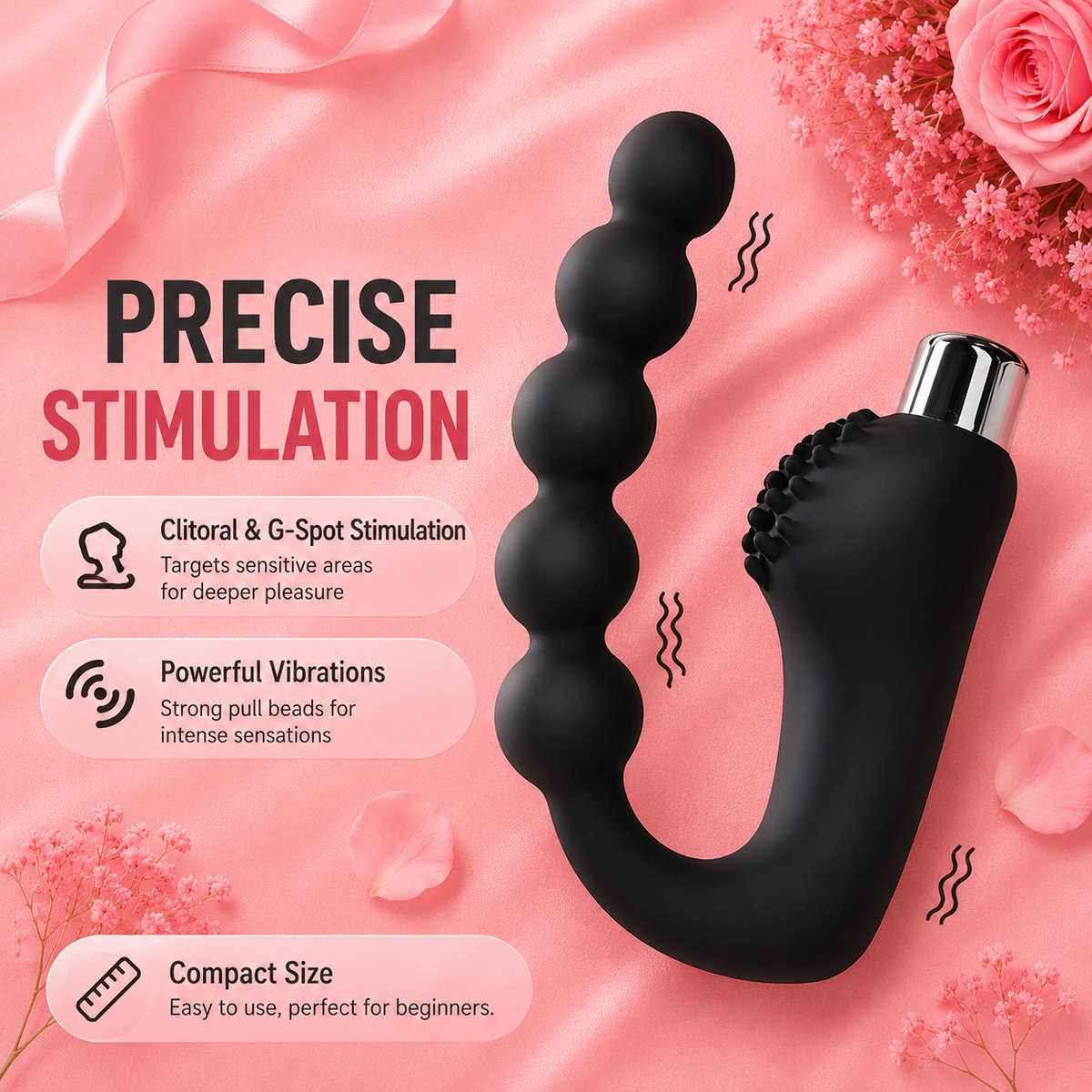 Pull Beads Prostate Battery Model Adult Men And Women With Vestibular Prostate Vibration Massager 1piece
