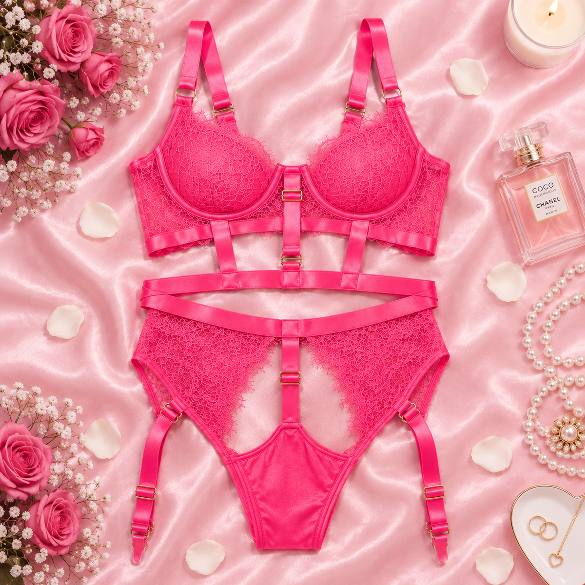 Femme Bra and Garter Set